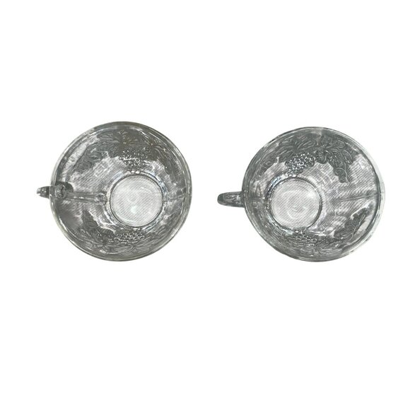 Vintage Punchbowl Glasses Used Matching Set of 2 Grapevines - Picture 2 of 16